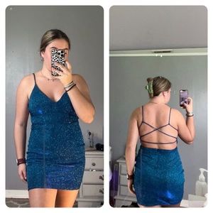 Blue glittery dress